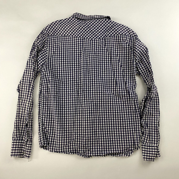 Fender Purple/Blue Plaid Button Down Shirt Pearl Snap Collared Size L Cotton - Picture 7 of 7